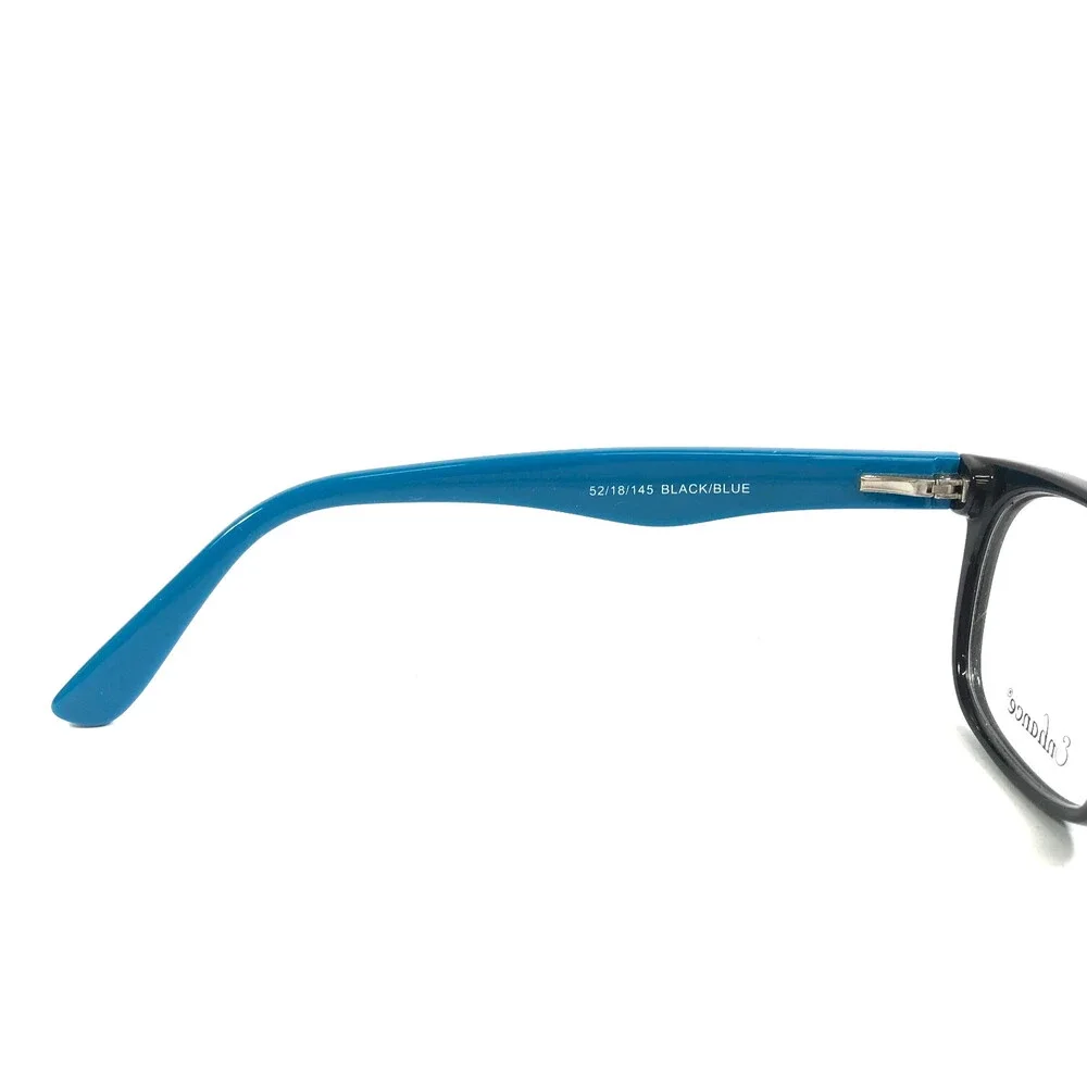 Enhance Eyeglasses Frames 3966 BLACK/BLUE Rectangle Full Rim 52-18-145